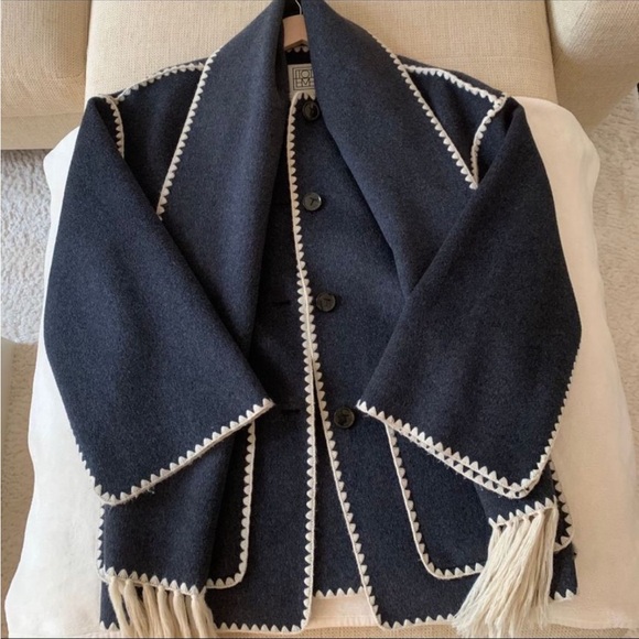 Toteme Scarf Jacket Charcoal - Picture 2 of 7